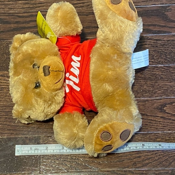 😍2/$20 NWT Tim Hortons Red T-Shirt Plush Stuffed Animal 8” - Picture 10 of 10